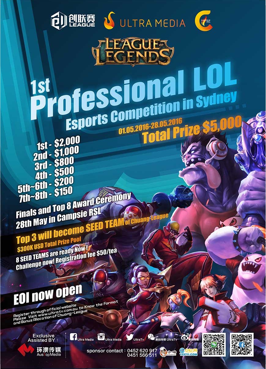 创联赛”第一届悉尼职业LOL电竞比赛- AusTop Media